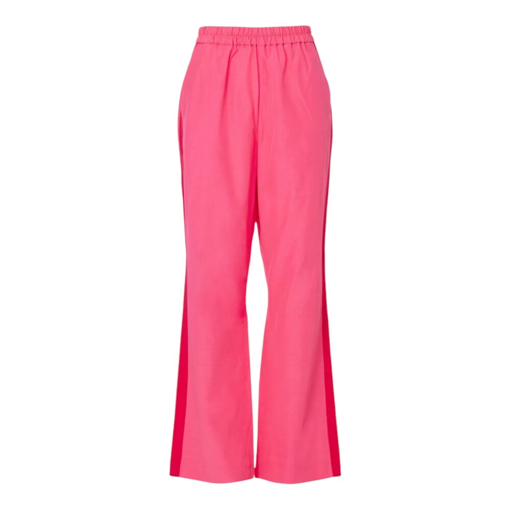 Tommy Hilfiger Silk Explorer Pants Pink Pull On Side Racer Stripe Women 34 FR